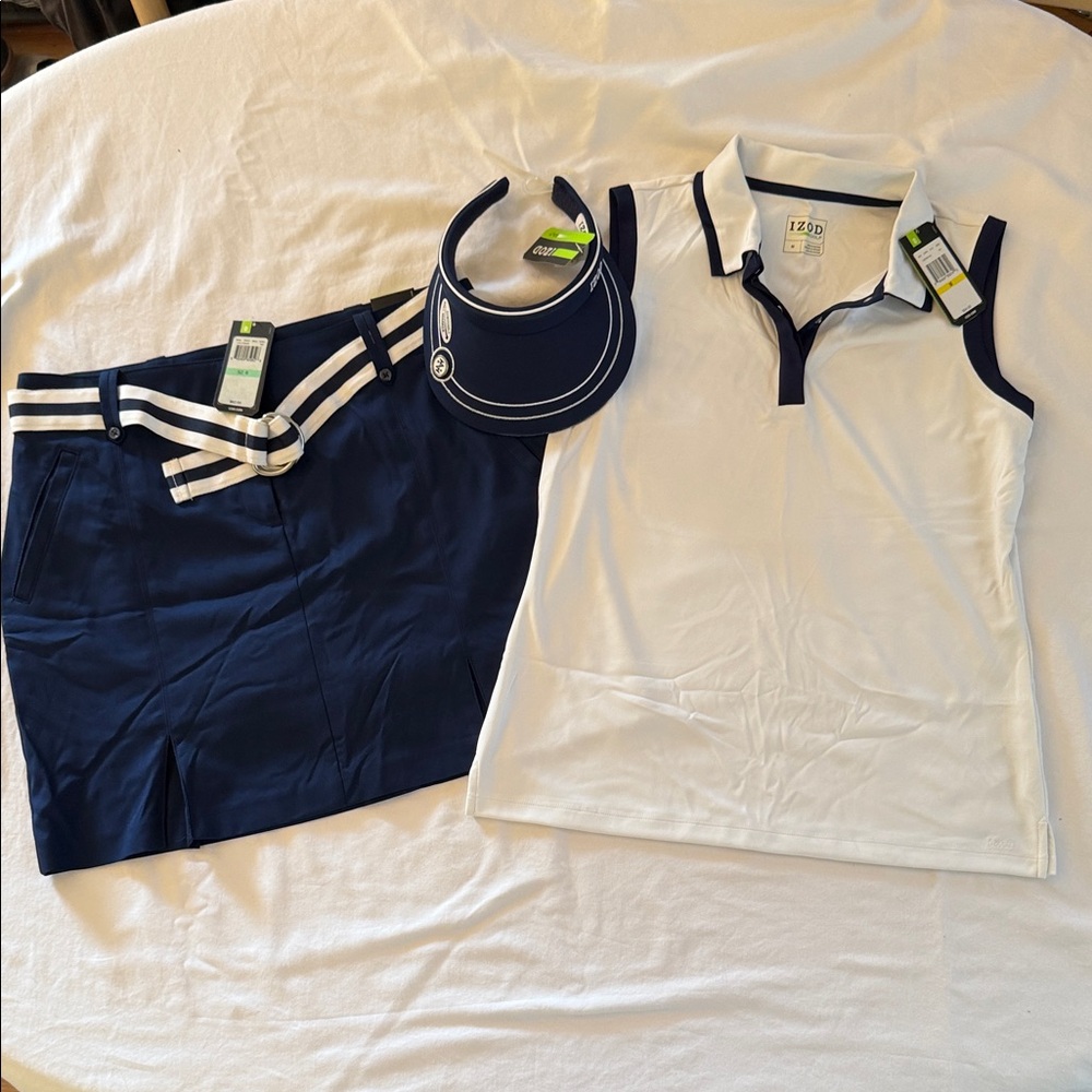 Izod Navy and White Golf Set
